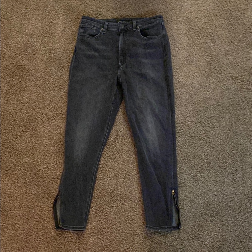 Rag and Bone High Rise Royal Oak Zipper Bottom Jeans